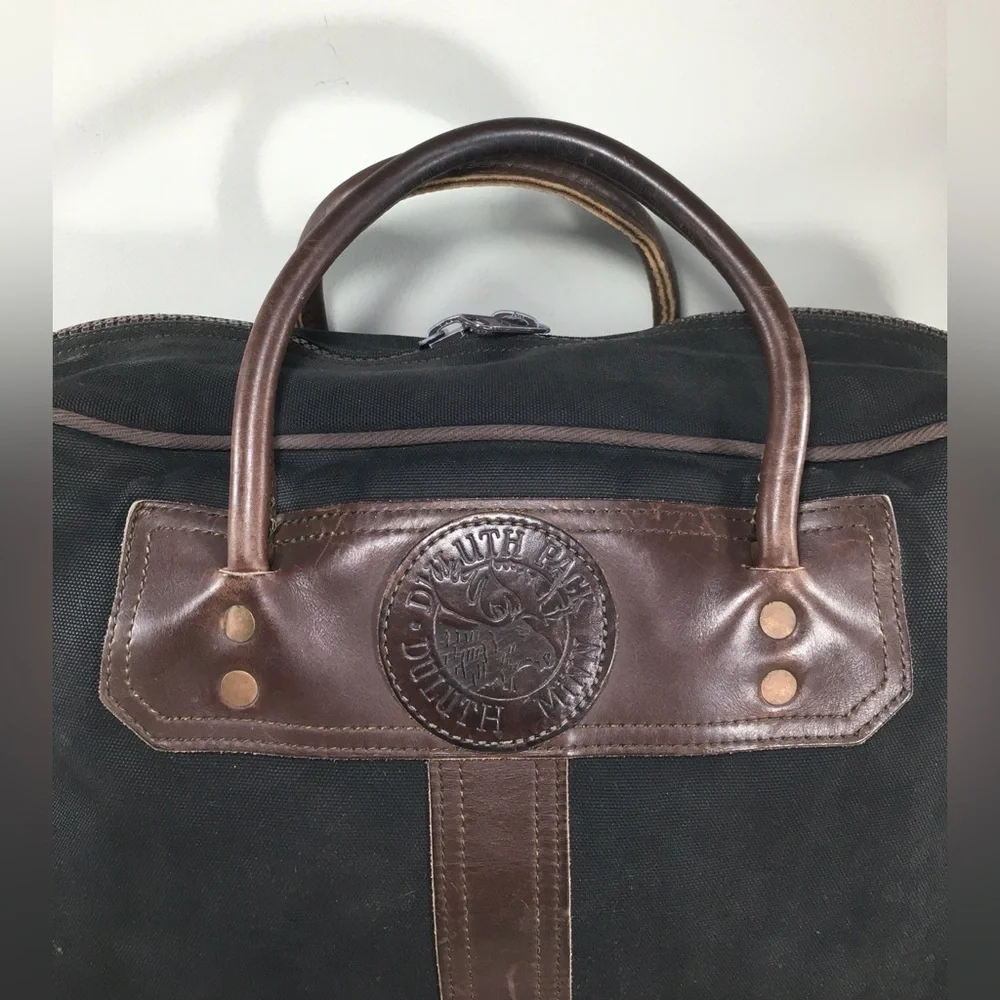 Duluth Pack Commuter Laptop Everyday Travel Briefcase Brown Leather Bag Business